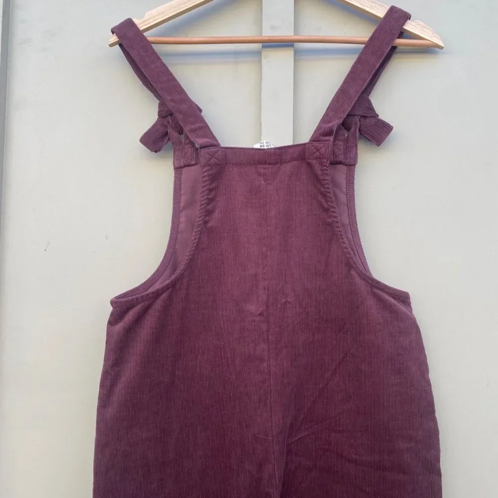 NWT Lucy & Yak Original Dungaree Bib Overalls Corduroy Dark Plum Purple - Picture 6 of 9